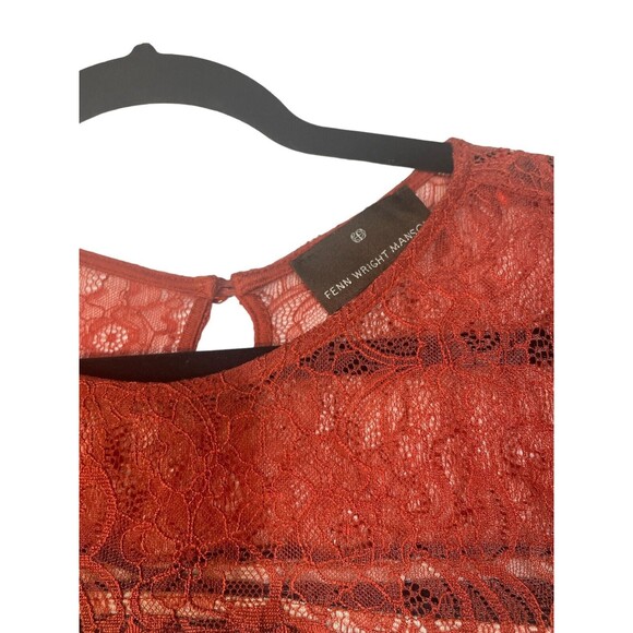 Fenn Wright Manson Black & White Striped 3/4 Sleeve Shirt With‎ Lace Top small - Picture 3 of 3